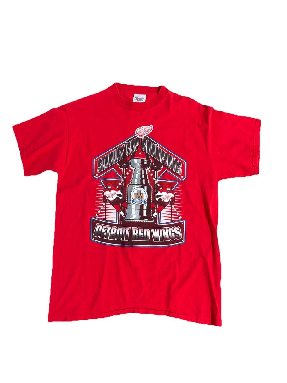 Vintage 1997 Detroit Redwings Stanley Cup Champions T Shirt Size Large 90s NHL